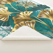 Bijkantoor met Golden Leaves Ginko Biloba Sherpa Deken (3/4)