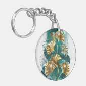 Bijkantoor met Golden Leaves Ginko Biloba Sleutelhanger (Voorkant Links)