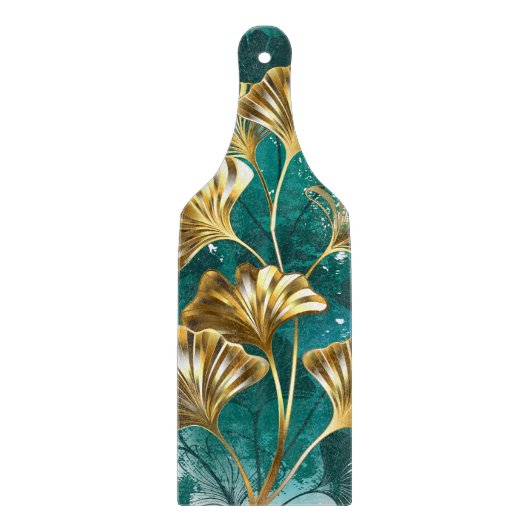 Bijkantoor met Golden Leaves Ginko Biloba Snijplank (Voorkant)