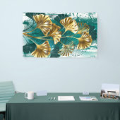 Bijkantoor met Golden Leaves Ginko Biloba Spandoek (Beurs)