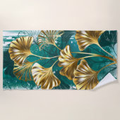 Bijkantoor met Golden Leaves Ginko Biloba Strandlaken (Voorkant)