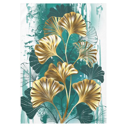 Bijkantoor met Golden Leaves Ginko Biloba Tafelkleed (Voorkant)