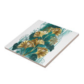 Bijkantoor met Golden Leaves Ginko Biloba Tegeltje (Zijkant)