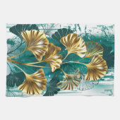 Bijkantoor met Golden Leaves Ginko Biloba Theedoek (Horizontaal)