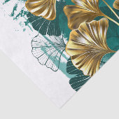 Bijkantoor met Golden Leaves Ginko Biloba Tissuepapier (Detail)