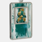 Bijkantoor met Golden Leaves Ginko Biloba Verzilverd Omlijst Ornament (Rechts)