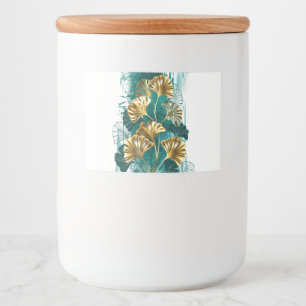 Bijkantoor met Golden Leaves Ginko Biloba Voedselcontainer Etiket
