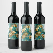 Bijkantoor met Golden Leaves Ginko Biloba Wijn Etiket (Flessen)