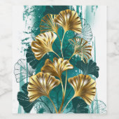 Bijkantoor met Golden Leaves Ginko Biloba Wijn Etiket (Enkel label)