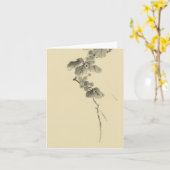 Bijkantoor met Leaves & Berries Hokusai Fine Art Kaart (Gele Bloem)