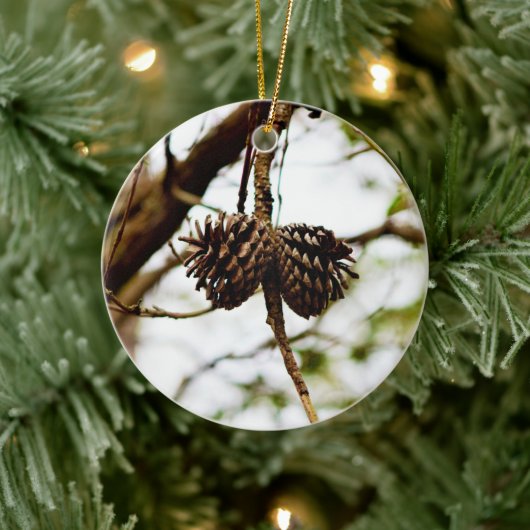 Bijkantoor met Pinecones Keramisch Ornament (Boom)