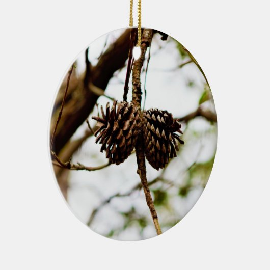 Bijkantoor met Pinecones Keramisch Ornament (Rechts)