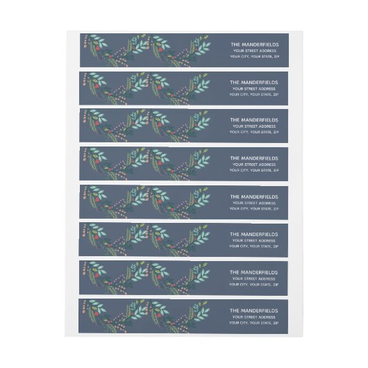 Bijkantoren en bessen omhullen rond het etiket (Vel)