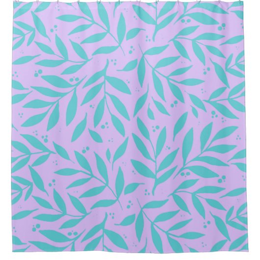  bijkantoren - turquoise en violet - tienen douchegordijn (Voorkant)