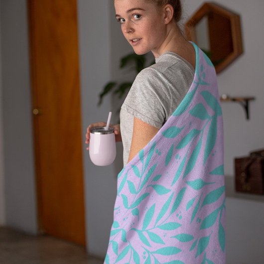 bijkantoren - turquoise en violet - tienen fleece deken