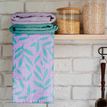bijkantoren - turquoise en violet - tienen theedoek<br><div class="desc">takken - turquoise en violet . Cute en modern botanisch illustratiepatroon met turkooistakken. Tendy botanische illustratie.</div>