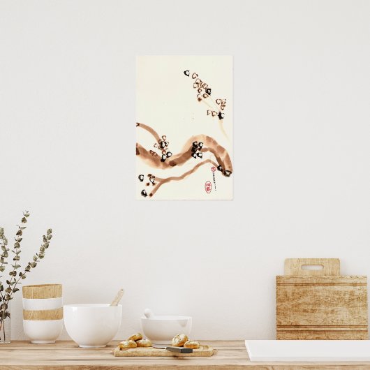 Bijkantoren van eikenhout poster (Keuken)