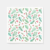 Bijkantoren van kerstbomen en bessen - rood en gro servet (Voorkant)