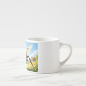 Bijkarakter Vliegt Over Bloemenweide Espresso Kop (Rechts)