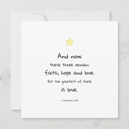 Bijkomende e-offerte 1 Corinthians 13:13-kaart Feestdagenkaart (Voorkant)