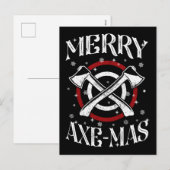 Bijl Bijl Werpen Houthakker Prettig Bijl-feest Feestdagenkaart (Voorkant / Achterkant)