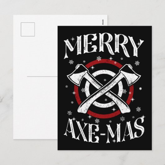 Bijl Bijl Werpen Houthakker Prettig Bijl-feest Feestdagenkaart (Voorkant / Achterkant)