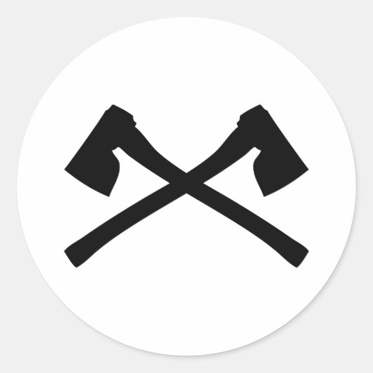 bijl gekruist pictogram ronde sticker (Voorkant)