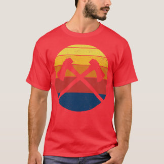 Bijl gooien bijl retro t-shirt