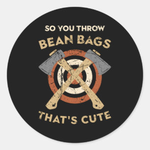 Bijl gooien Chet en bijl houthakker hobby Ronde Sticker