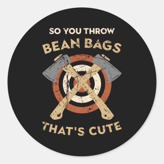 Bijl gooien Chet en bijl houthakker hobby Ronde Sticker (Voorkant)