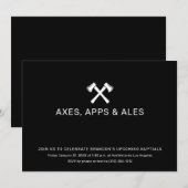 Bijl gooien vrijgezellenfeest uitnodiging (Voorkant / Achterkant)