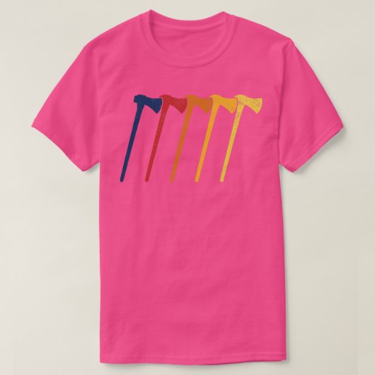 Bijl gooiende bijlen retro t-shirt (Design voorkant)