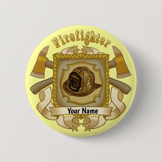 Bijl Shield FireFighter pin Ronde Button 5,7 Cm (Voorkant)