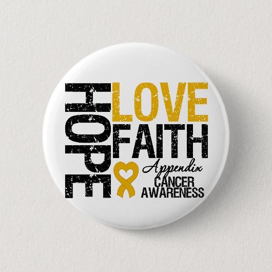 Bijlage Cancer HOPE LOVE FAITH Ronde Button 5,7 Cm (Voorkant)