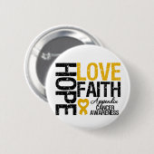 Bijlage Cancer HOPE LOVE FAITH Ronde Button 5,7 Cm (Voorkant /achterkant)