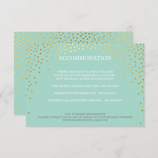 BIJLAGE chic rustieke mini gouden confetti mint (Voorkant / Achterkant)