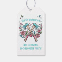 Bijlen & Rozen - Axe werpen feestgunstlabels