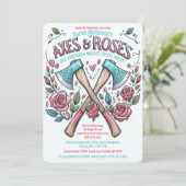 Bijlen & Rozen - Bijl gooien vrijgezellenfeest Kaart (Staand voorkant)