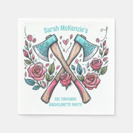 Bijlen & Rozen - Bijl gooien vrijgezellenfeest Servet