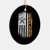 Bijllen van Amerikaanse vlag en Amerikaanse patrio Keramisch Ornament (Rechts)