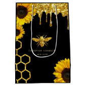 bijlogo en zonnebloemen medium cadeauzakje (Achterkant)