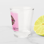 "Bijn getrouwd" Poesje Kus Luipaard Lippen Shot Glas (Rechts)