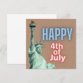 Bijna 4 juli Vrijheidsstandbeeld vlakke Kaart (Voorkant / Achterkant)