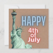 Bijna 4 juli Vrijheidsstandbeeld vlakke Kaart (Voorkant)
