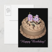 Bijna 64.. Happy 64th Birthday Cake Photography Briefkaart (Voorkant / Achterkant)