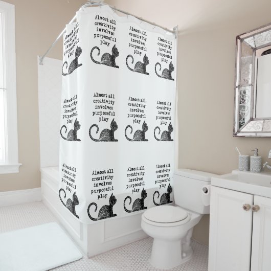 Bijna alle creativiteit impliceert doelgericht spe douchegordijn (In situ)