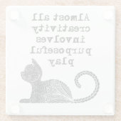 Bijna alle creativiteit impliceert doelgericht spe glazen onderzetter (Achterkant)