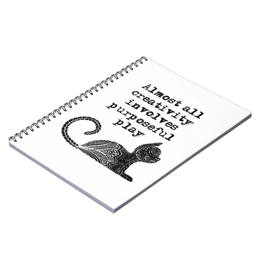 Bijna alle creativiteit impliceert doelgericht spe notitieboek (Linkerzijde)