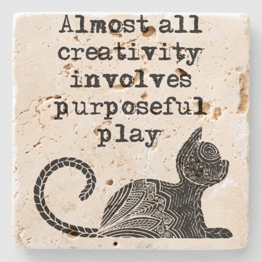 Bijna alle creativiteit impliceert doelgericht spe stenen onderzetter (Voorkant)