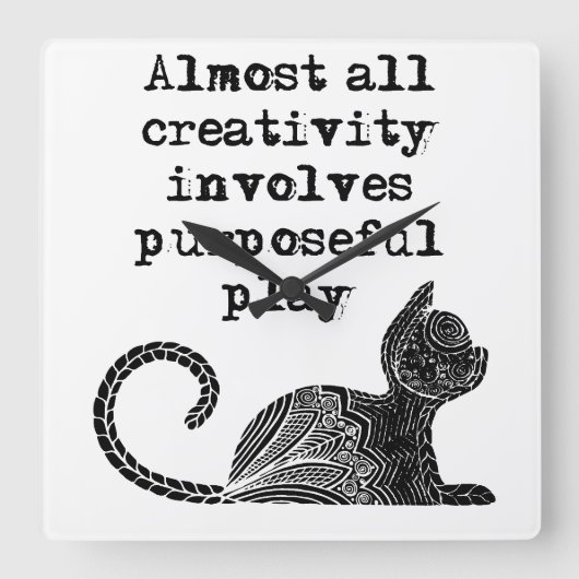 Bijna alle creativiteit impliceert doelgericht spe vierkante klok (Voorkant)